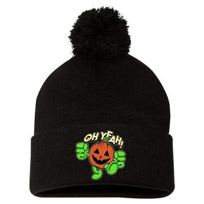 Oh Yeah! Pumpkin Man Pom Pom 12in Knit Beanie