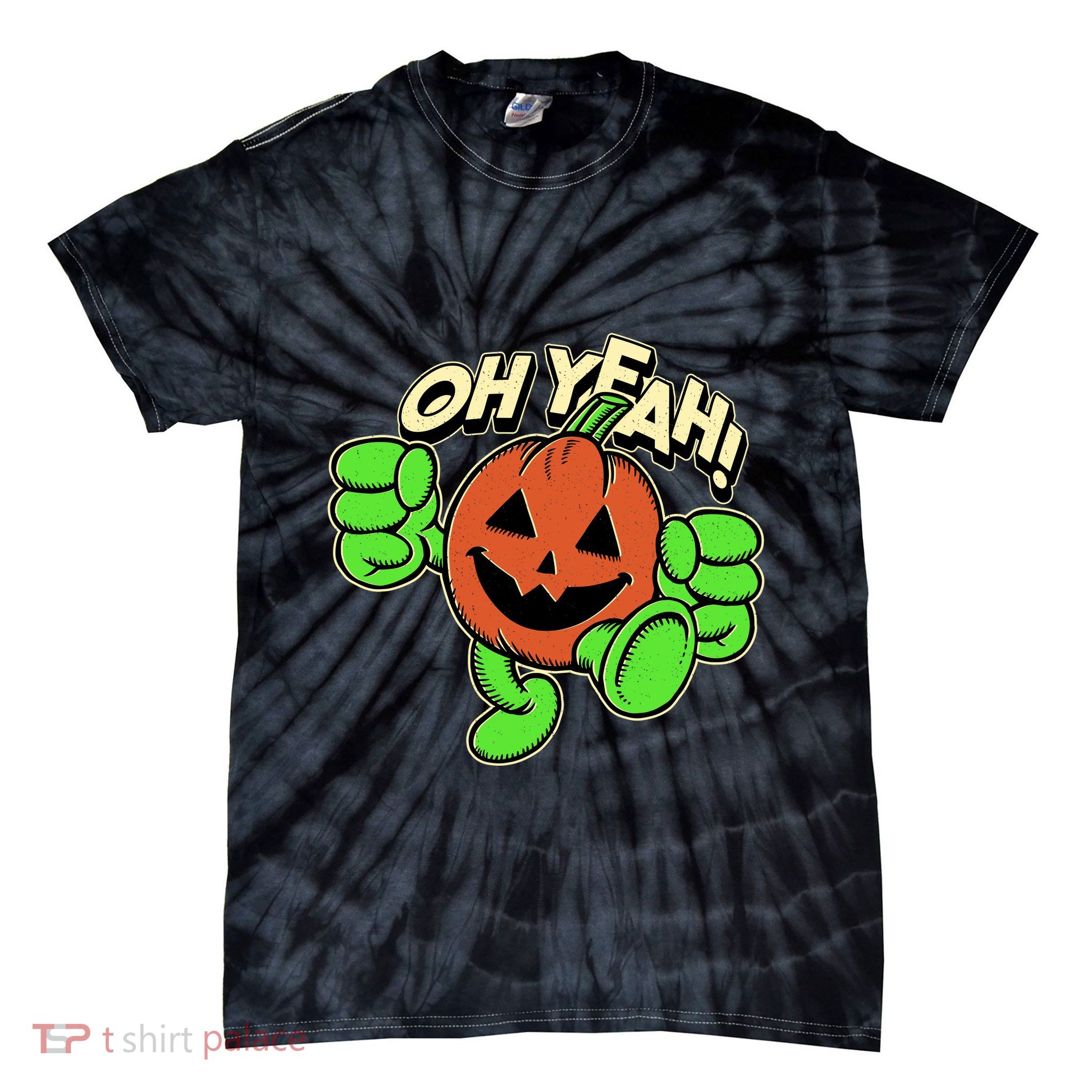 Oh Yeah! Pumpkin Man Tie-Dye T-Shirt