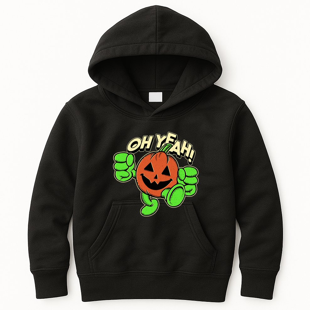 Oh Yeah! Pumpkin Man Kids Hoodie