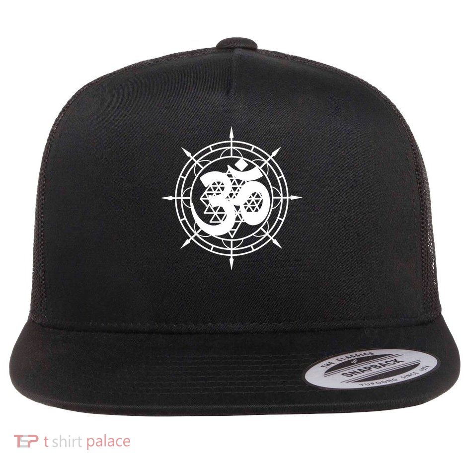 Om Yantra Spiritual Symbol Meditation Yoga Mindfulness Aum  Flat Bill Trucker Hat