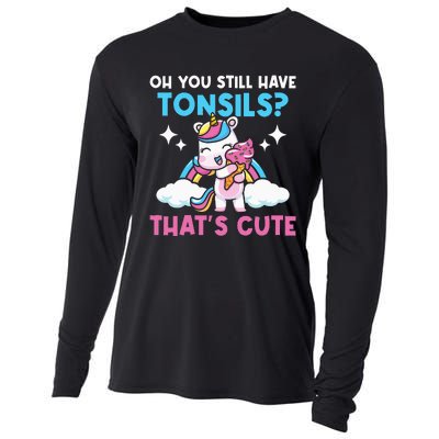 Oh You Still Have Tonsils Unicorn Tonsillectomy Survivor Cooling Performance Long Sleeve Crew