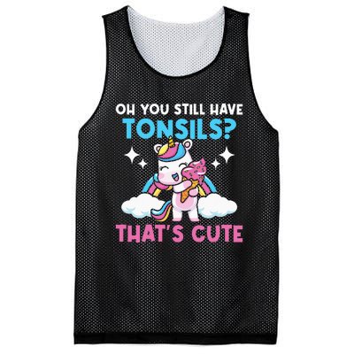 Oh You Still Have Tonsils Unicorn Tonsillectomy Survivor Mesh Reversible Basketball Jersey Tank