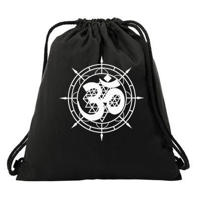 Om Yantra Spiritual Symbol Meditation Yoga Mindfulness Aum Drawstring Bag