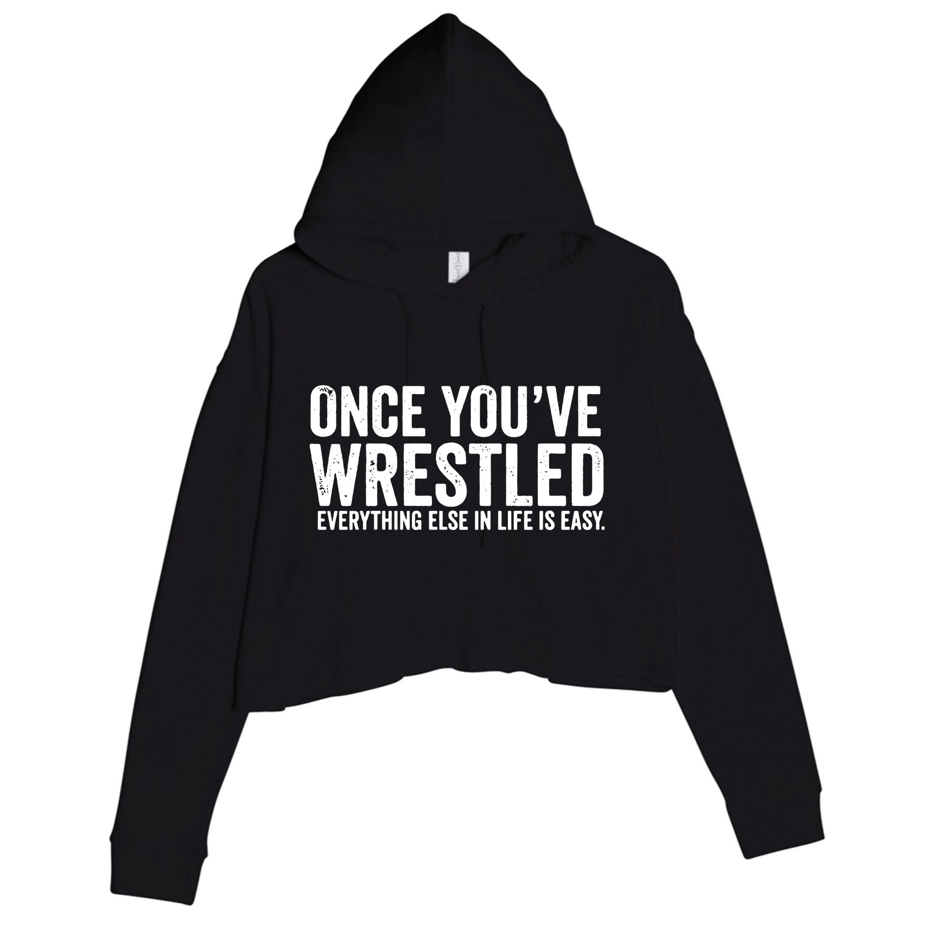 Once You Wrestle Crop Fleece Hoodie