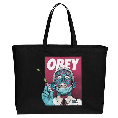 Obey Zombie Fauci Fauci Ouchie Political Tee Shirt Cotton Canvas Jumbo Tote