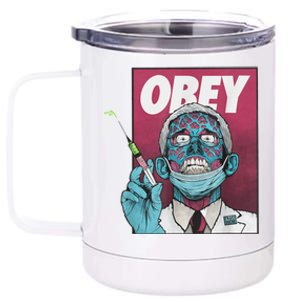 Obey Zombie Fauci Fauci Ouchie Political Tee Shirt 12 oz Stainless Steel Tumbler Cup