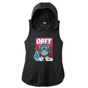 Obey Zombie Fauci Fauci Ouchie Political Ladies PosiCharge Tri-Blend Wicking Draft Hoodie Tank