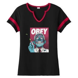 Obey Zombie Fauci Fauci Ouchie Political Ladies Halftime Notch Neck Tee