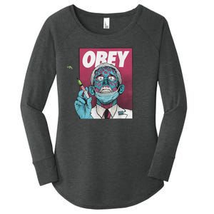 Obey Zombie Fauci Fauci Ouchie Political Women's Perfect Tri Tunic Long Sleeve Shirt