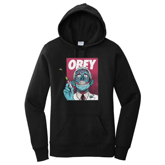 Obey Zombie Fauci Fauci Ouchie Political Women's Pullover Hoodie