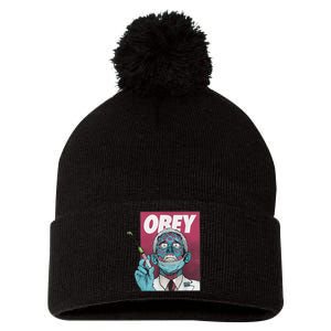 Obey Zombie Fauci Fauci Ouchie Political Pom Pom 12in Knit Beanie