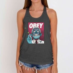 Obey Zombie Fauci Fauci Ouchie Political Women's Knotted Racerback Tank