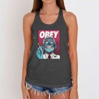 Obey Zombie Fauci Fauci Ouchie Political Women's Knotted Racerback Tank