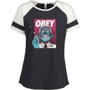 Obey Zombie Fauci Fauci Ouchie Political Enza Ladies Jersey Colorblock Tee