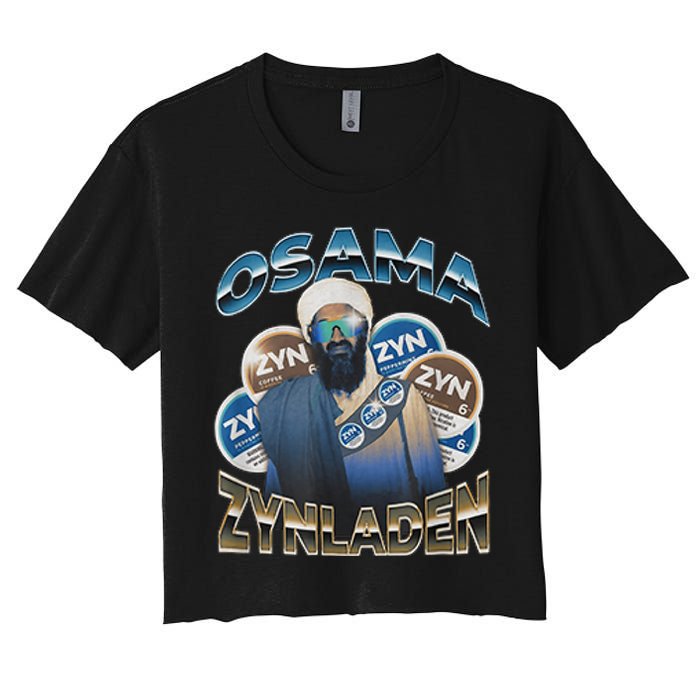 Osama Zynladen Funny Darty College Designs Women's Crop Top Tee