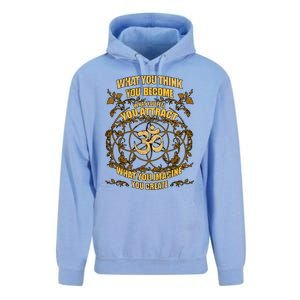 Om Zen Yoga What You Think You Become Spiritual Unisex Surf Hoodie