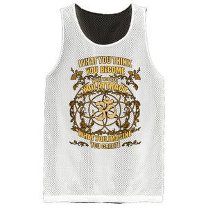 Om Zen Yoga What You Think You Become Spiritual Mesh Reversible Basketball Jersey Tank