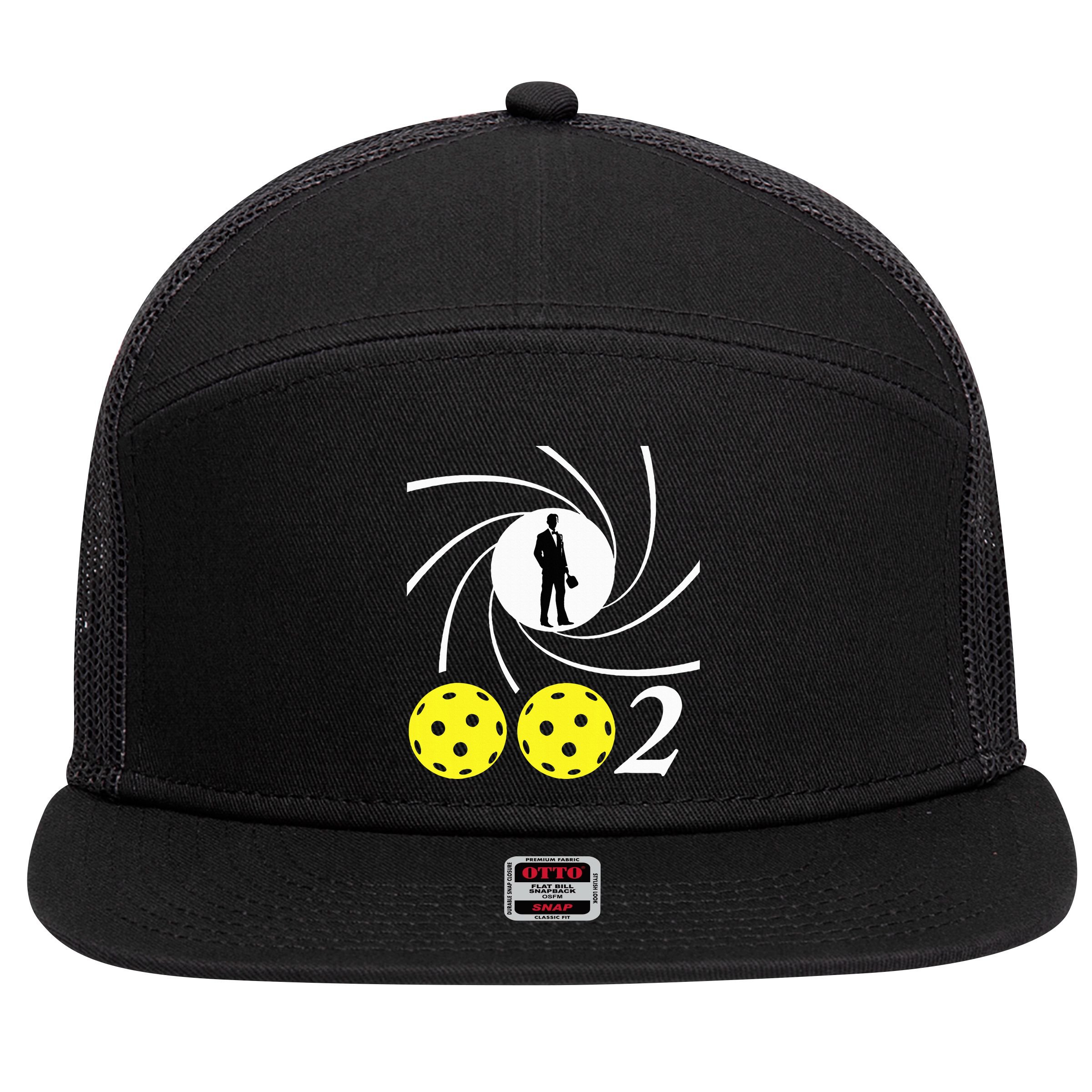 Pickleball 002 002 Spy Parody 7 Panel Mesh Trucker Snapback Hat