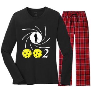 Pickleball 002 002 Spy Parody Women's Long Sleeve Flannel Pajama Set 