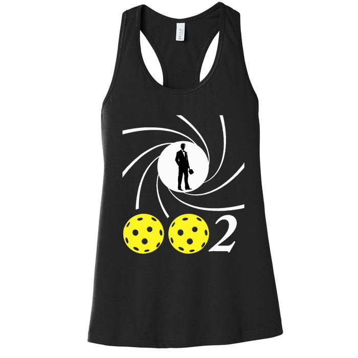 Pickleball 002 002 Spy Parody Women's Racerback Tank