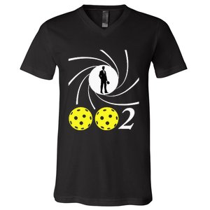 Pickleball 002 002 Spy Parody Funny Pickleball V-Neck T-Shirt