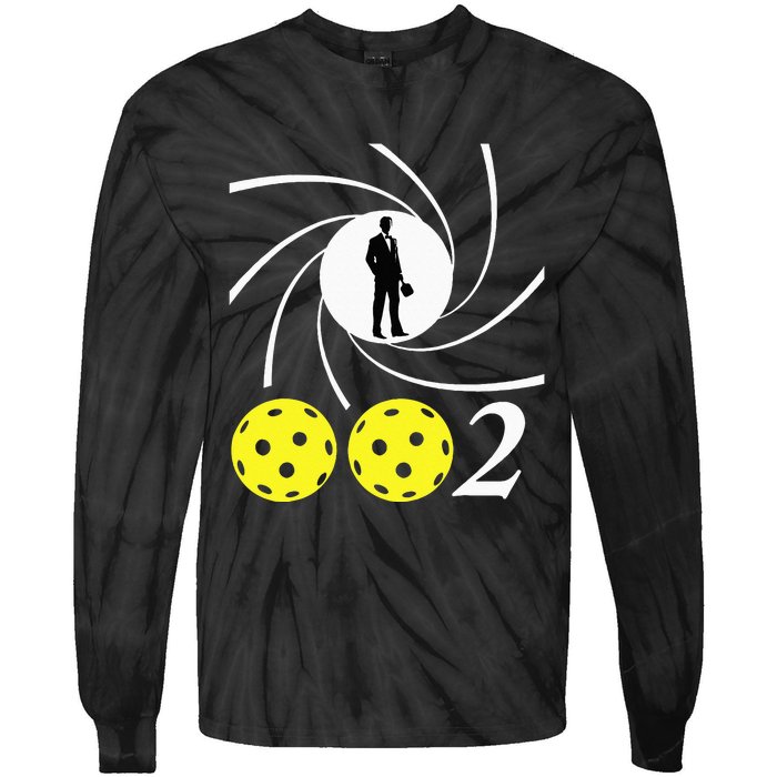 Pickleball 002 002 Spy Parody Funny Pickleball Tie-Dye Long Sleeve Shirt