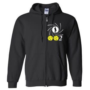 Pickleball 002 002 Spy Parody Funny Pickleball Full Zip Hoodie