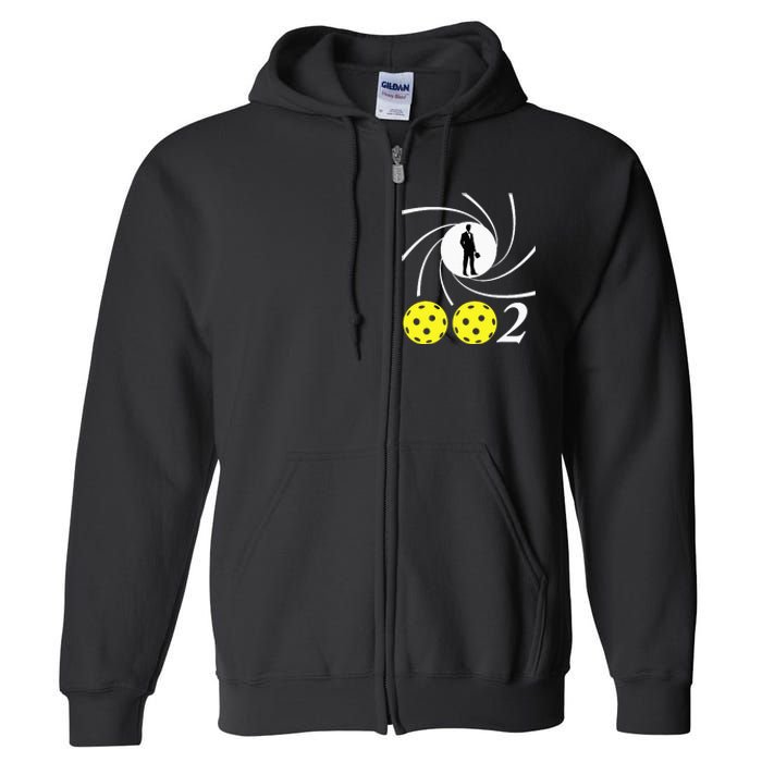 Pickleball 002 002 Spy Parody Funny Pickleball Full Zip Hoodie