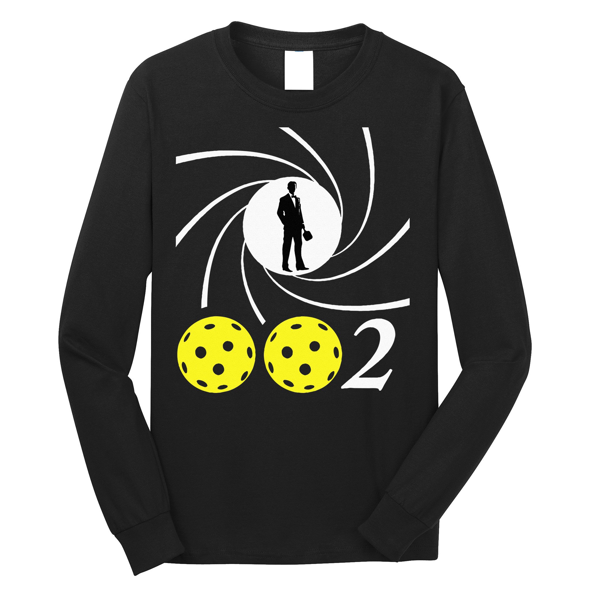 Pickleball 002 002 Spy Parody Funny Pickleball Long Sleeve Shirt