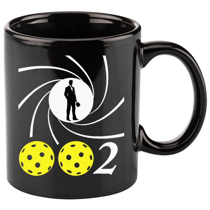 Pickleball 002 002 Spy Parody Funny Pickleball 11oz C Handle Ceramic Mug