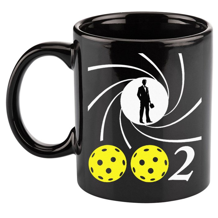 Pickleball 002 002 Spy Parody Funny Pickleball 11oz C Handle Ceramic Mug