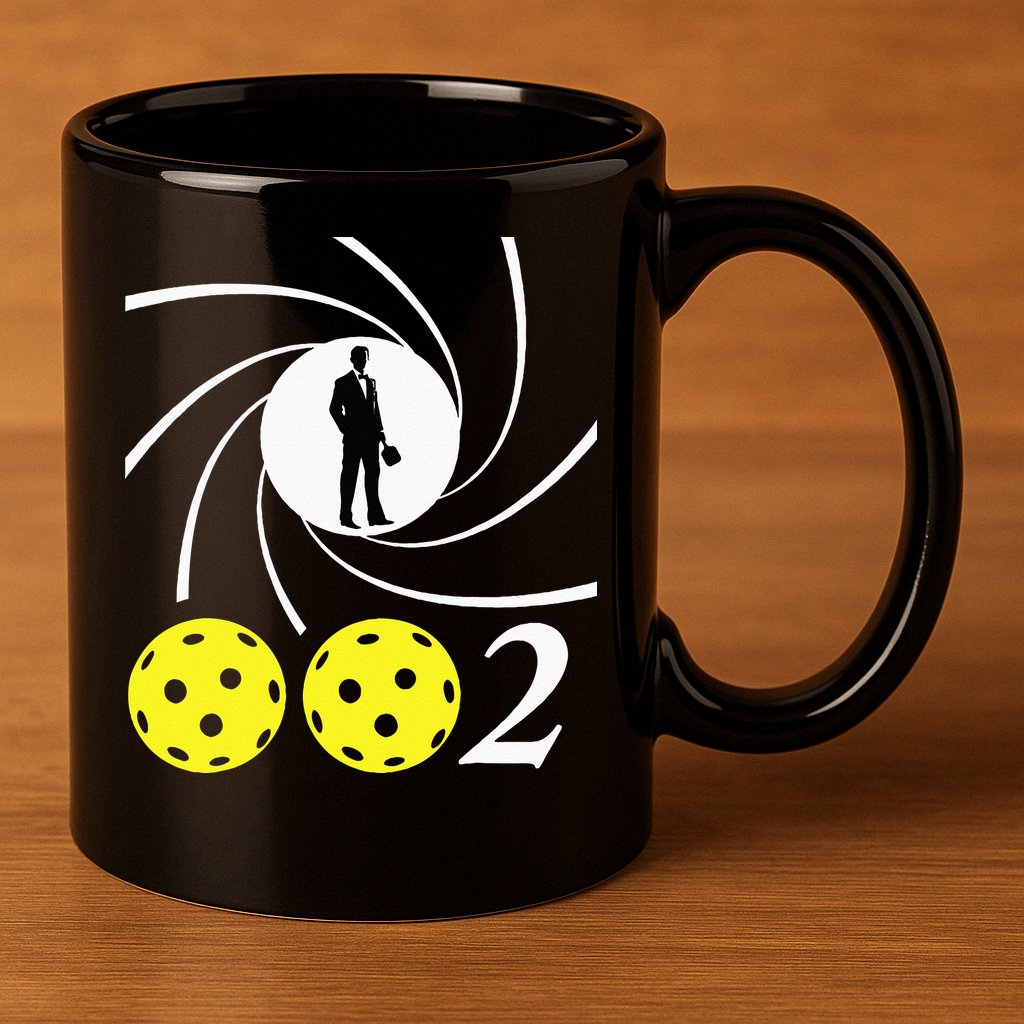 Pickleball 002 002 Spy Parody Funny Pickleball 11oz C Handle Ceramic Mug