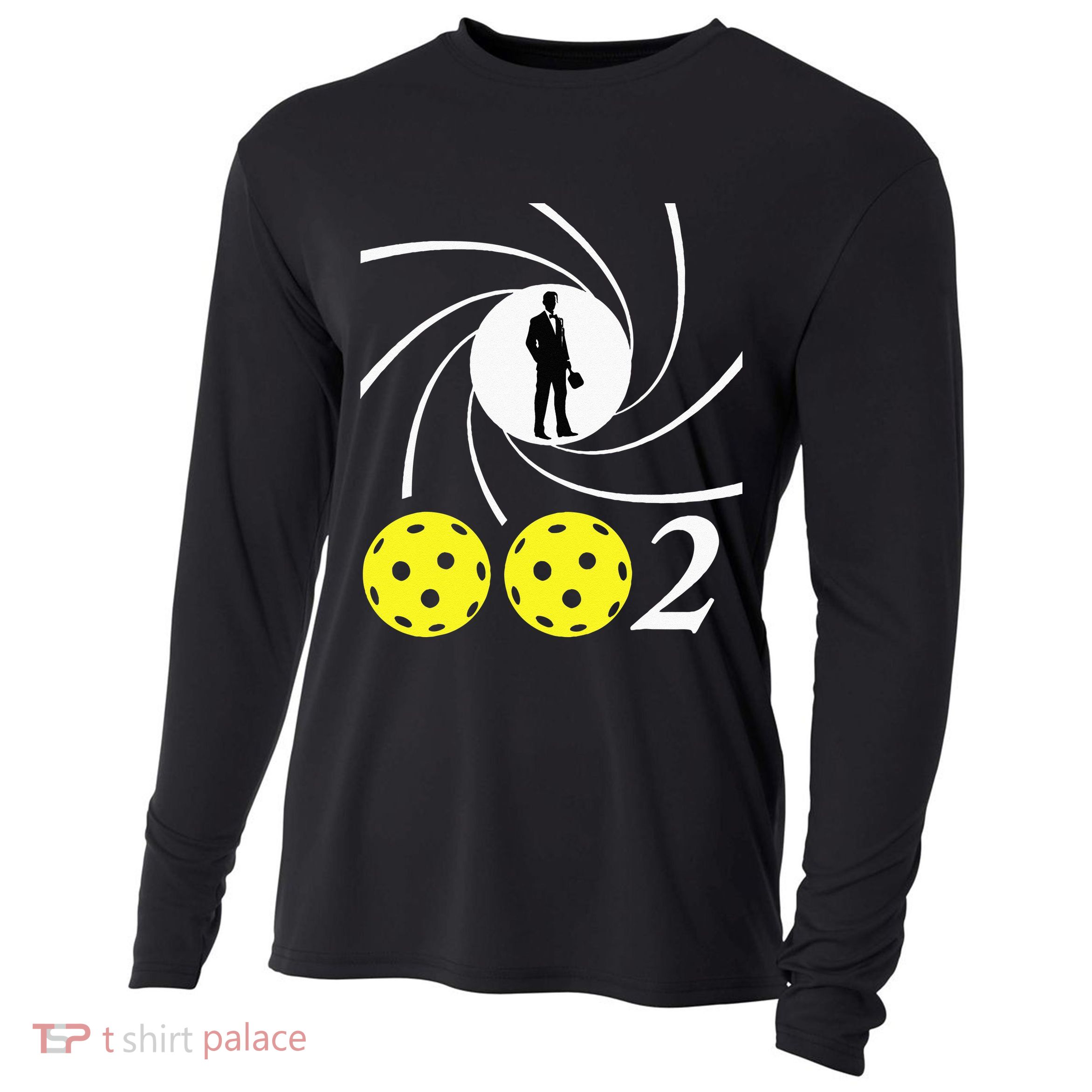 Pickleball 002 002 Spy Parody Funny Pickleball Cooling Performance Long Sleeve Crew