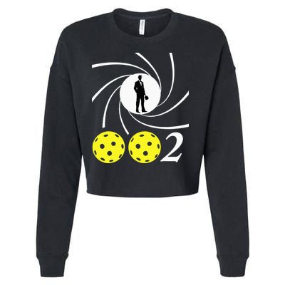 Pickleball 002 002 Spy Parody Funny Pickleball Cropped Pullover Crew