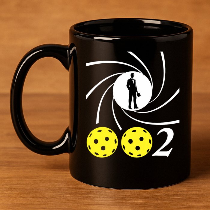 Pickleball 002 0 0 2 Spy Parody Funny Pickleball 11oz C Handle Ceramic Mug