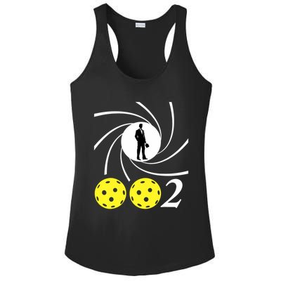 Pickleball 002 0 0 2 Spy Parody Funny Pickleball Ladies PosiCharge Competitor Racerback Tank
