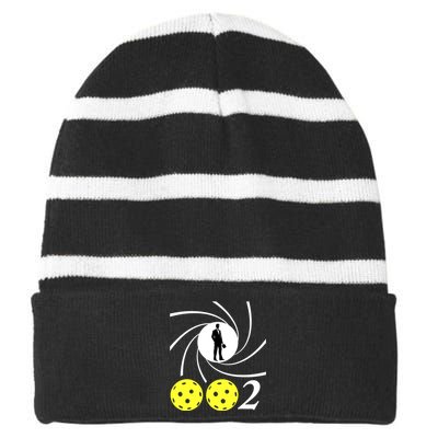 Pickleball 002 002 Spy Parody Funny Pickleball Striped Beanie with Solid Band