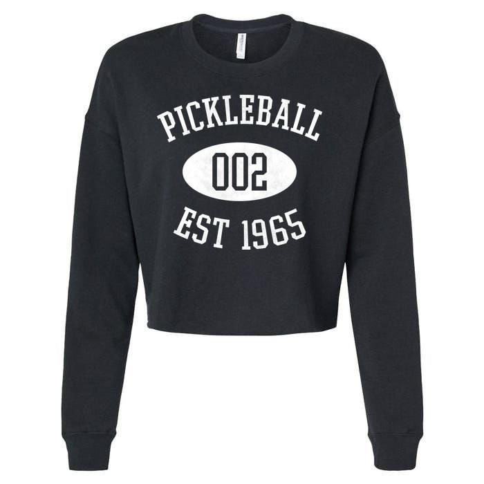 Pickleball 002 Est 1965 Cropped Pullover Crew