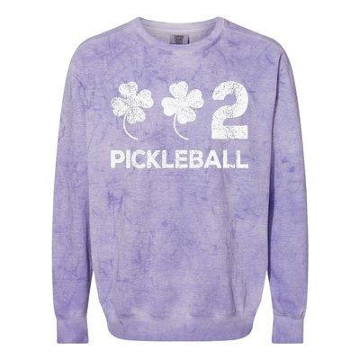 Pickleball 002 St Patricks Day Lucky shamrock player Colorblast Crewneck Sweatshirt