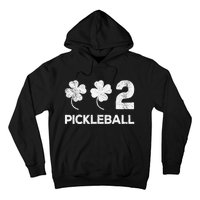 Pickleball 002 St Patricks Day Lucky shamrock player Hoodie