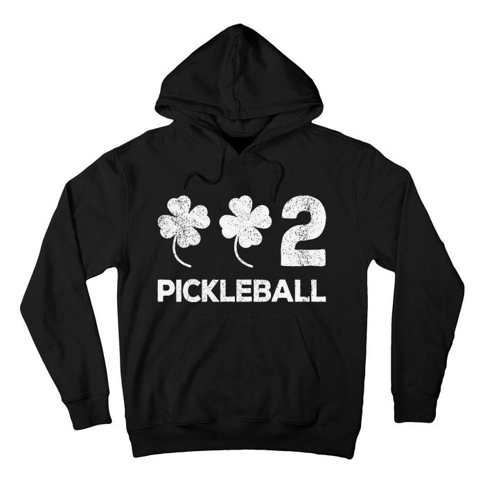 Pickleball 002 St Patricks Day Lucky shamrock player Hoodie