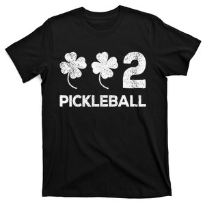 Pickleball 002 St Patricks Day Lucky shamrock player T-Shirt