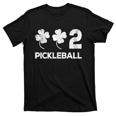 Pickleball 002 St Patricks Day Lucky shamrock player T-Shirt