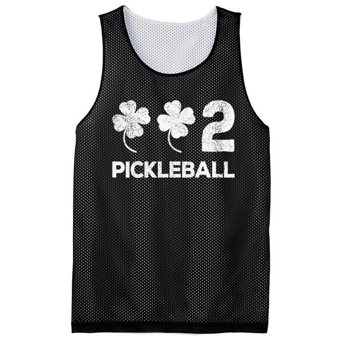 Pickleball 002 St Patricks Day Lucky shamrock player Mesh Reversible Basketball Jersey Tank