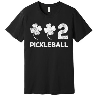 Pickleball 002 St Patricks Day Lucky shamrock player Premium T-Shirt