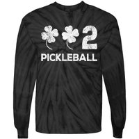 Pickleball 002 St Patricks Day Lucky shamrock player Tie-Dye Long Sleeve Shirt