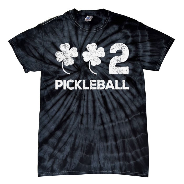 Pickleball 002 St Patricks Day Lucky shamrock player Tie-Dye T-Shirt