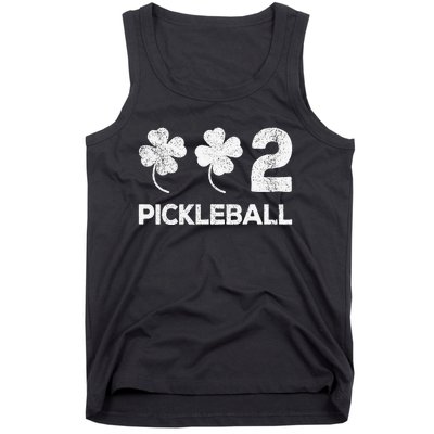 Pickleball 002 St Patricks Day Lucky shamrock player Tank Top