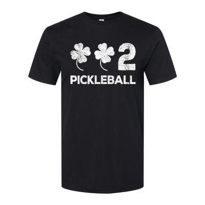 Pickleball 002 St Patricks Day Lucky shamrock player Softstyle CVC T-Shirt