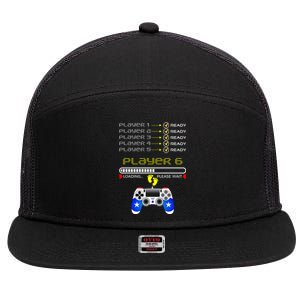 Players 1 2 3 4 5 Ready Player 6 Loading Funny Gaming Gift 7 Panel Mesh Trucker Snapback Hat